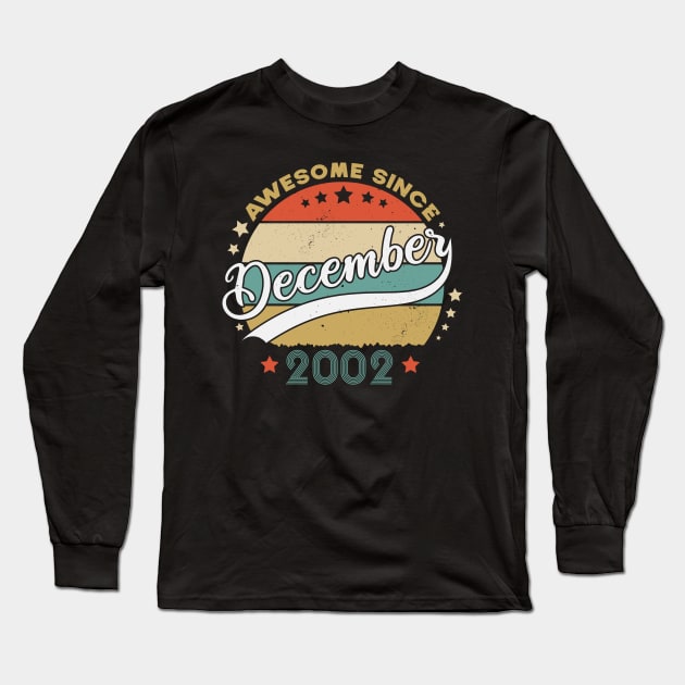 Awesome Since December 2002 Birthday Retro Sunset Vintage Long Sleeve T-Shirt by SbeenShirts